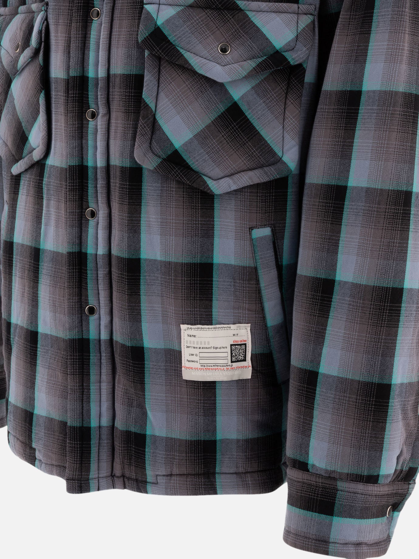 Padded check overshirt