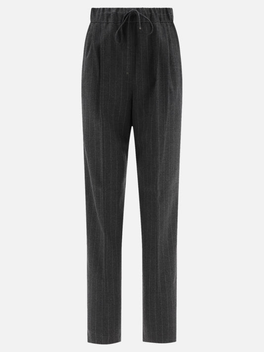 Cashmere pinstriped trousers