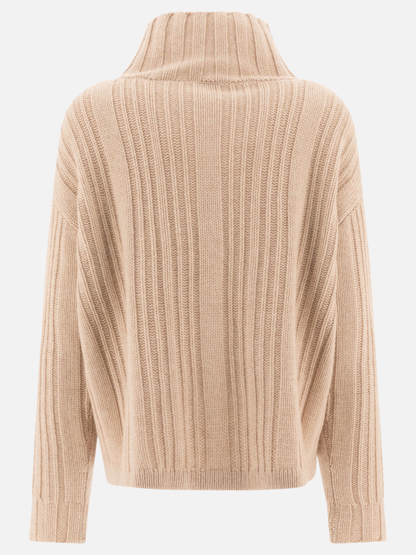 Max Mara Wool and cashmere turtleneck sweater Beige