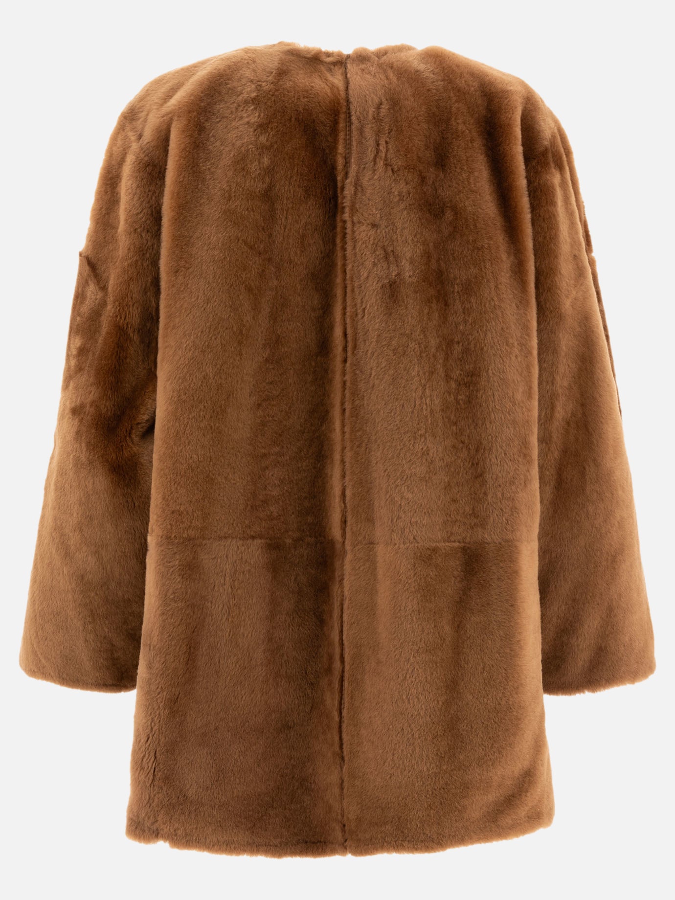 Max Mara Atelier Lacon shearling reversible coat Brown