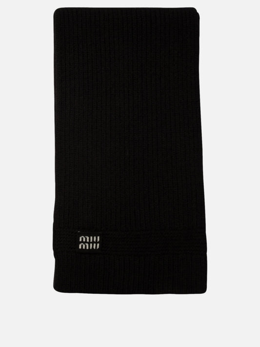 Miu Miu Wool and cashmere scarf Black