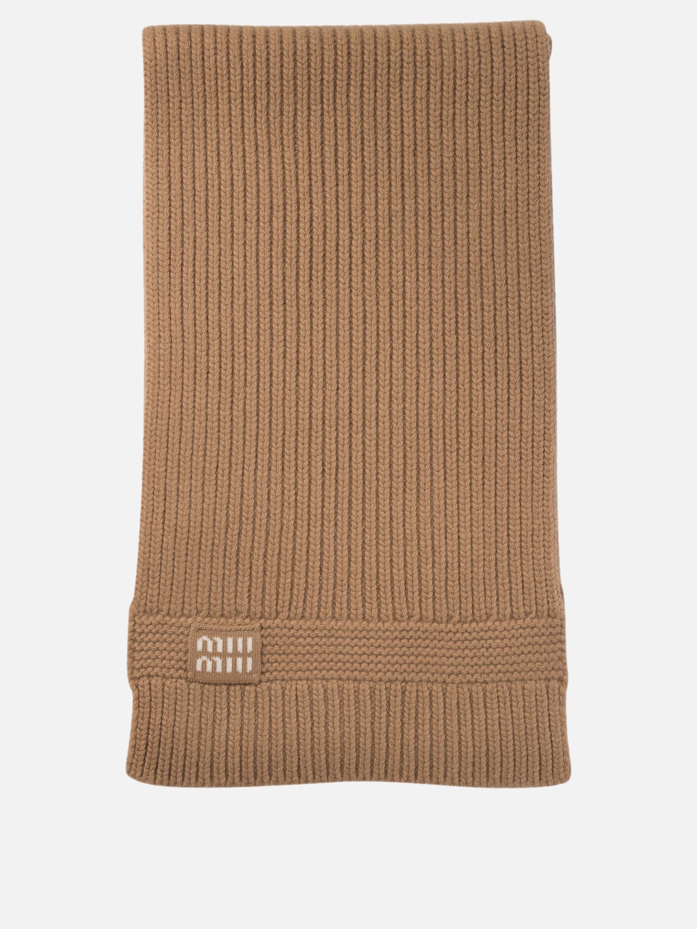 Miu Miu Wool and cashmere scarf Beige