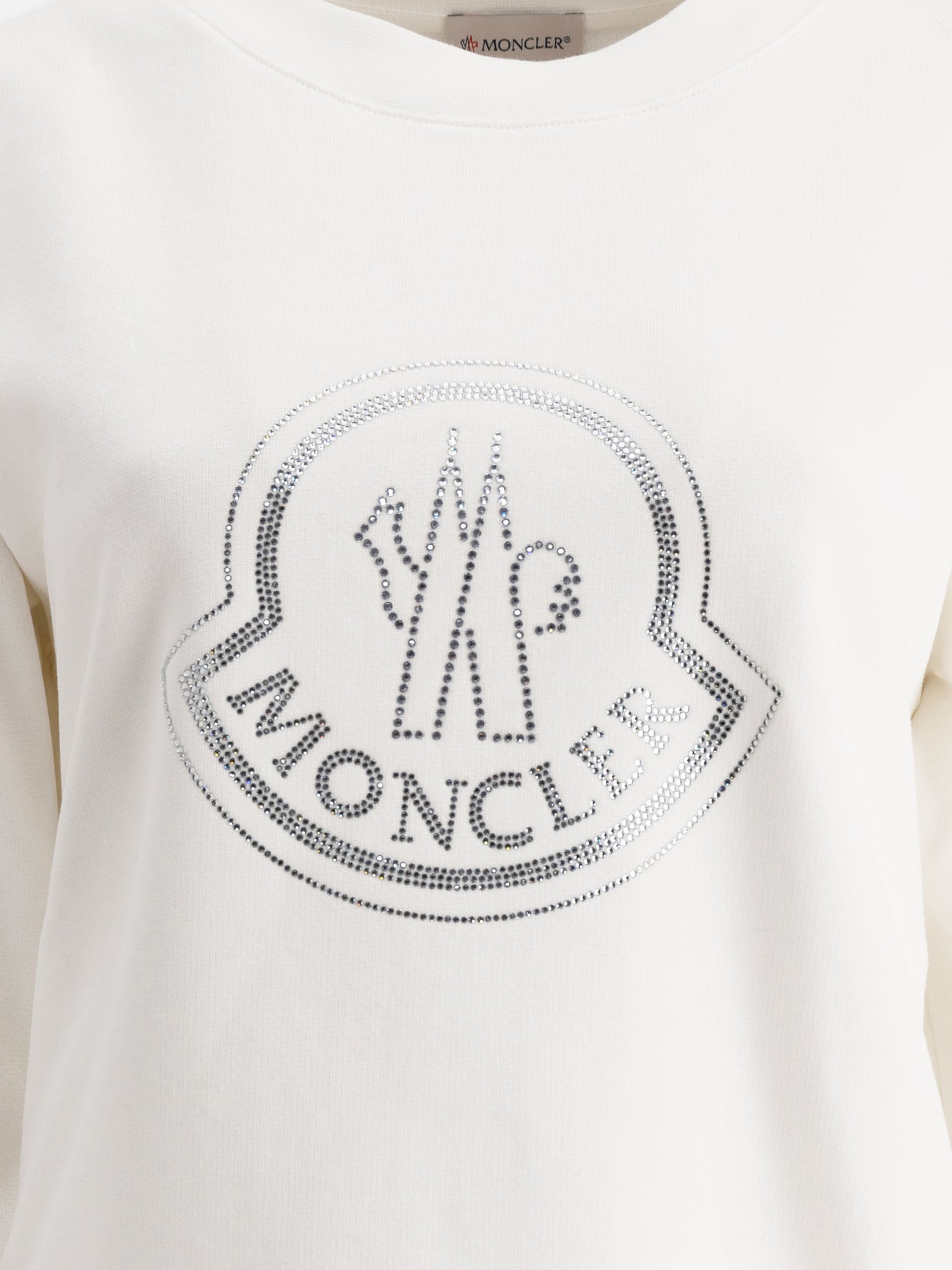 Moncler Logo sweatshirt with crystals White