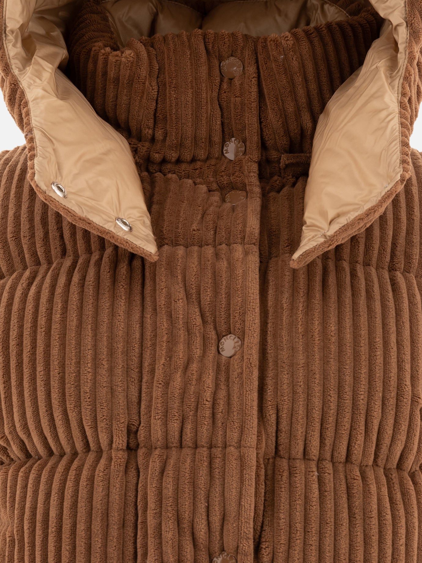 Moncler "Daos" corduroy down jacket Brown