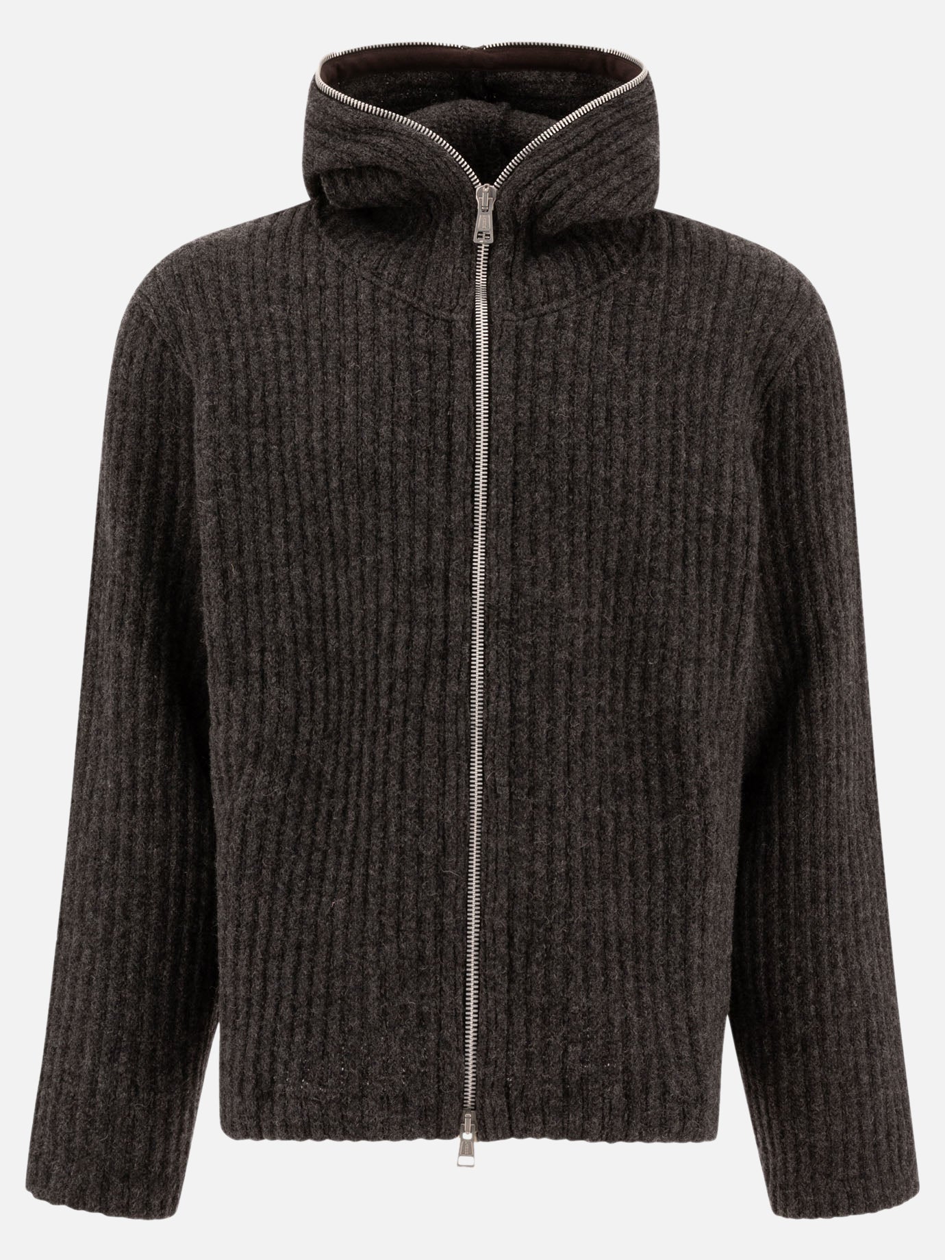 Our Legacy Ribbed full zip sweater Grey