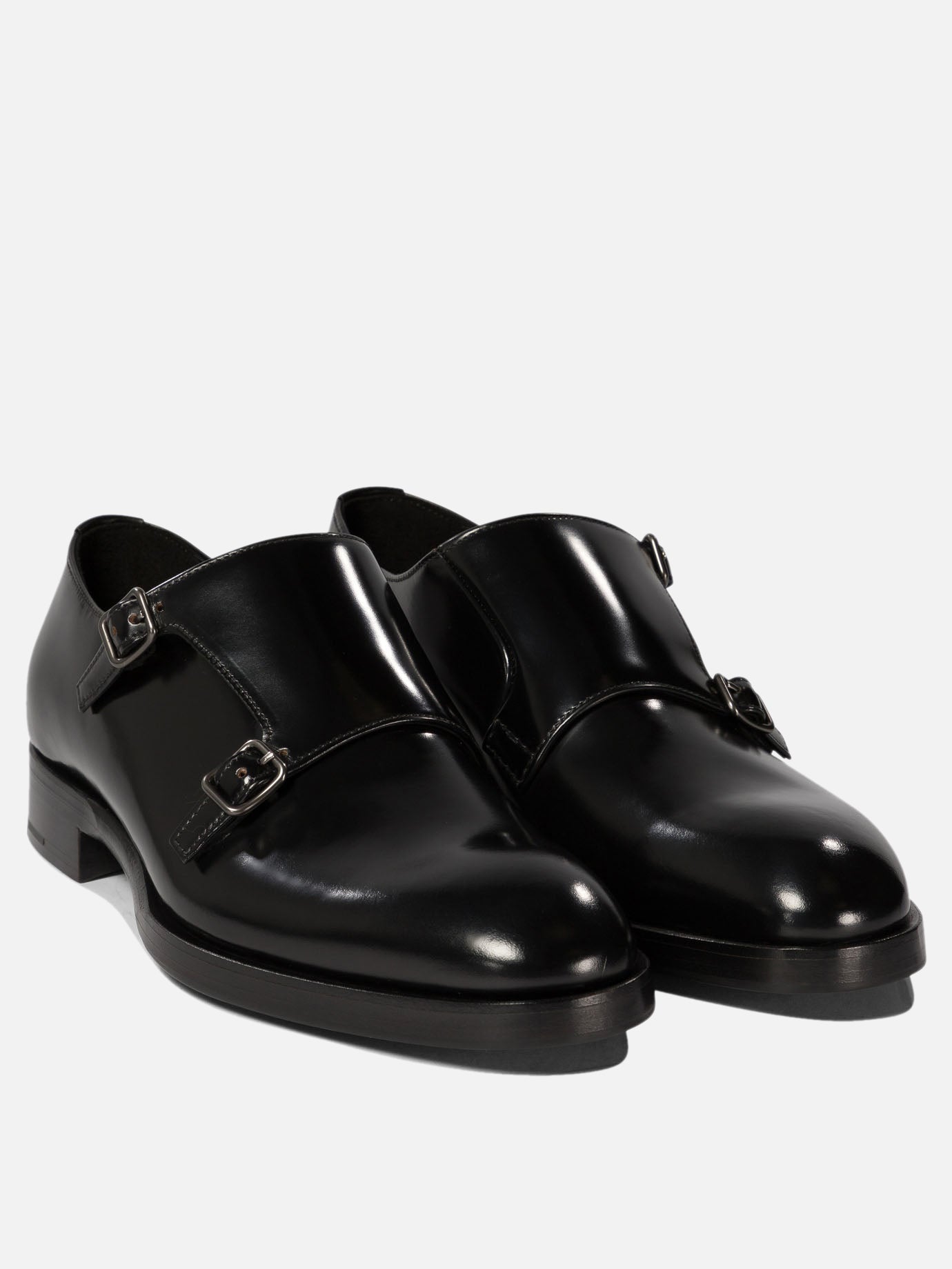 Prada Monk shoes in brushed leather Black