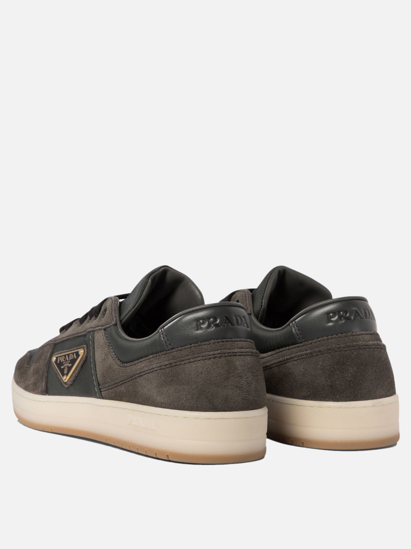 "Downtown" delavé suede and Re-Nylon sneakers