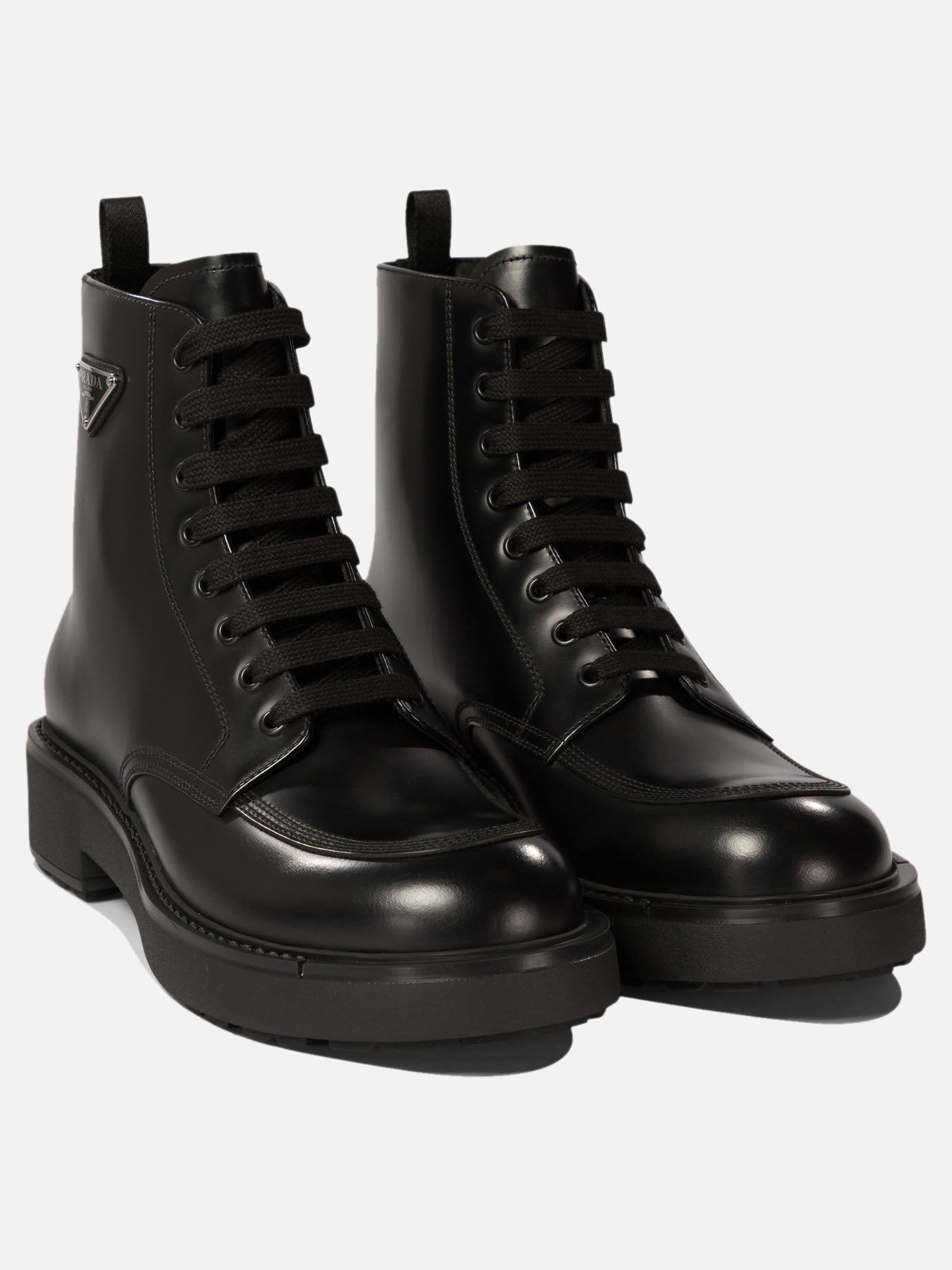 Prada Brushed leather ankle boots Black