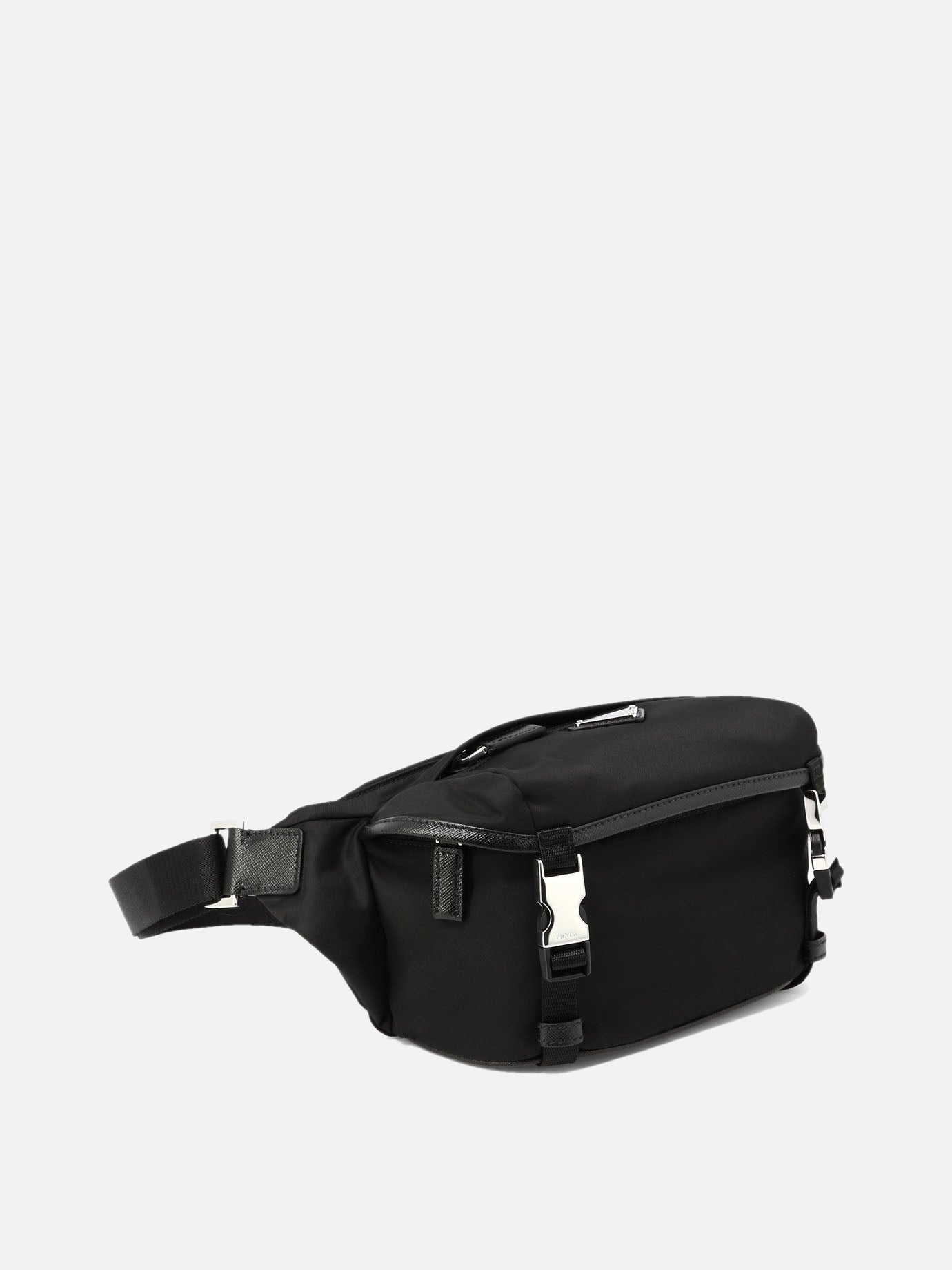 Prada Re-Nylon and Saffiano leather shoulder bag Black