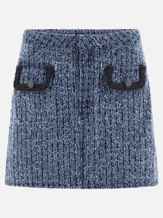 Textured denim skirt