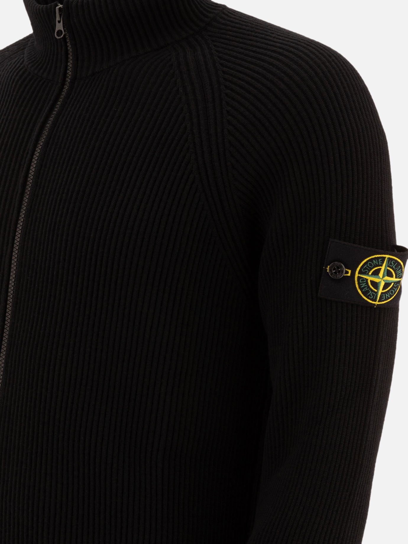 Stone Island "Compass" zippered sweater Black