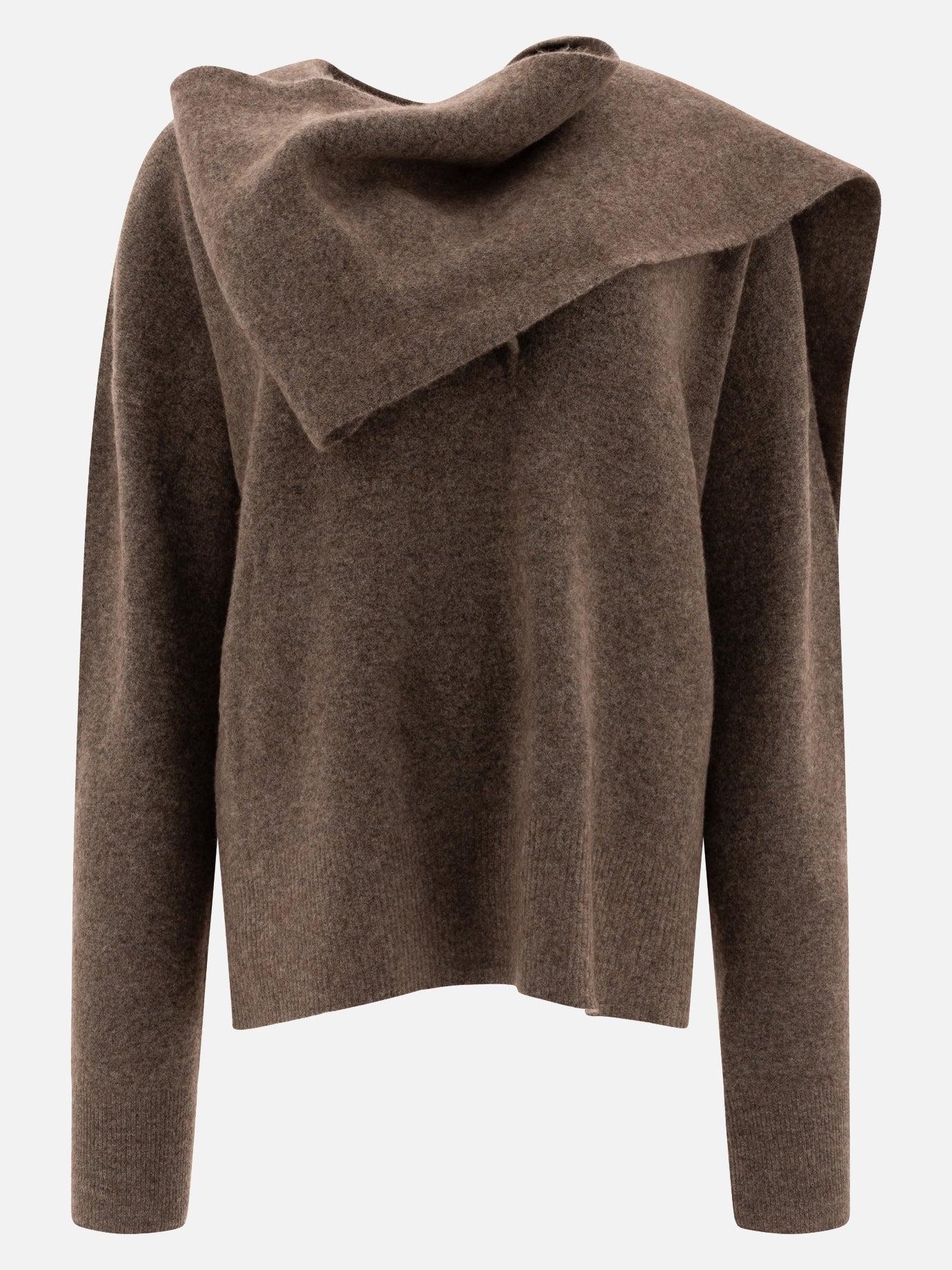 Toteme Draped-scarf sweater Brown