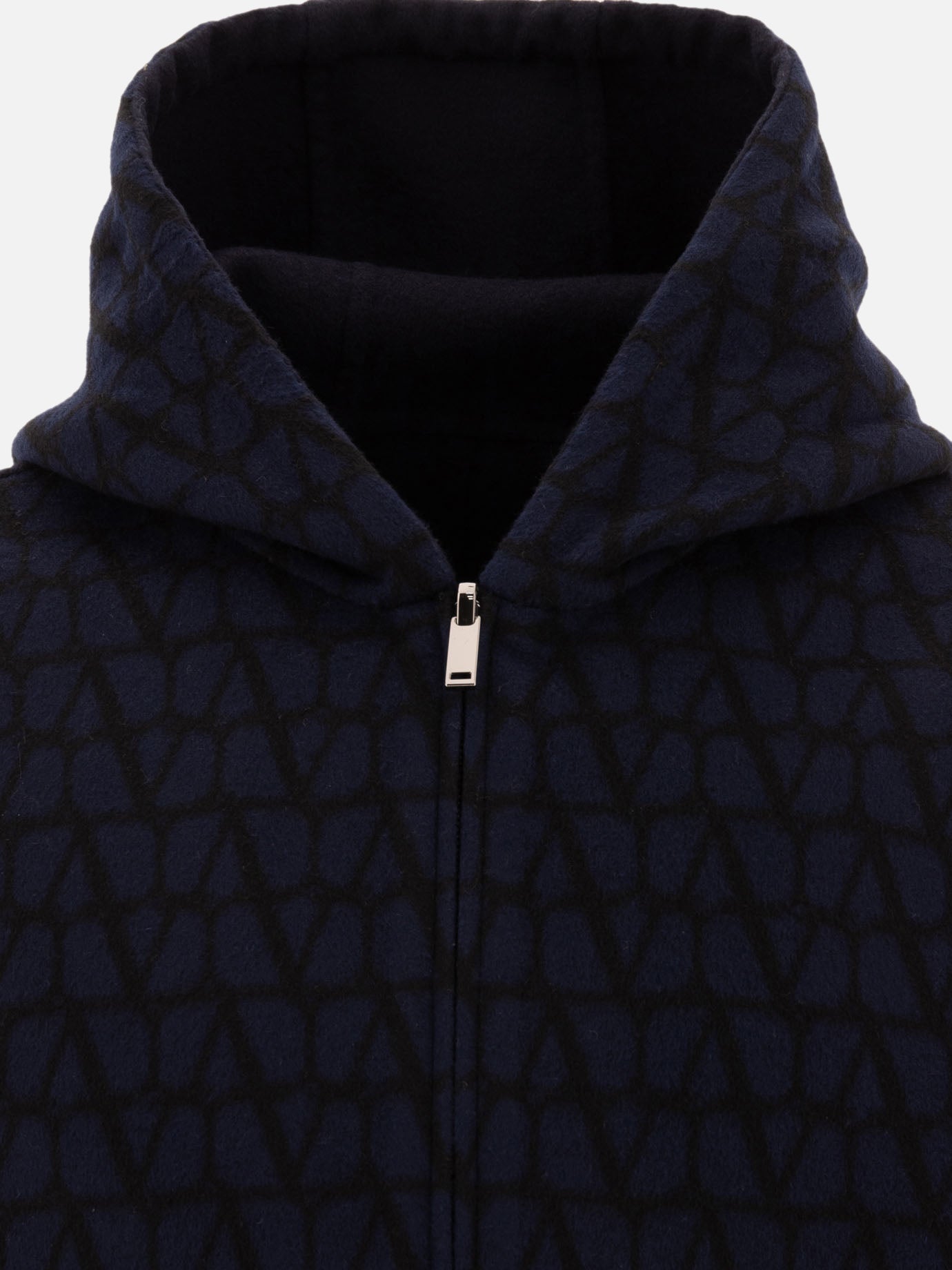 Valentino Reversible hoodie-style coat Blue