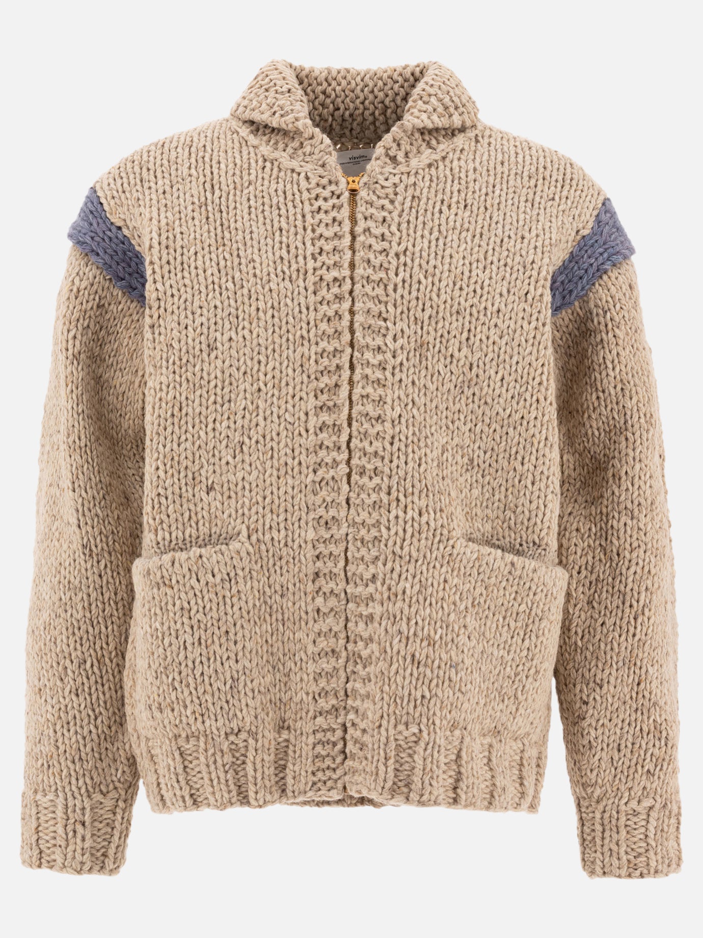 Zipped sweaters Textured knit  Beige - Visvim Men | PDP | VIETTI Online Store | Zoom-Modal
