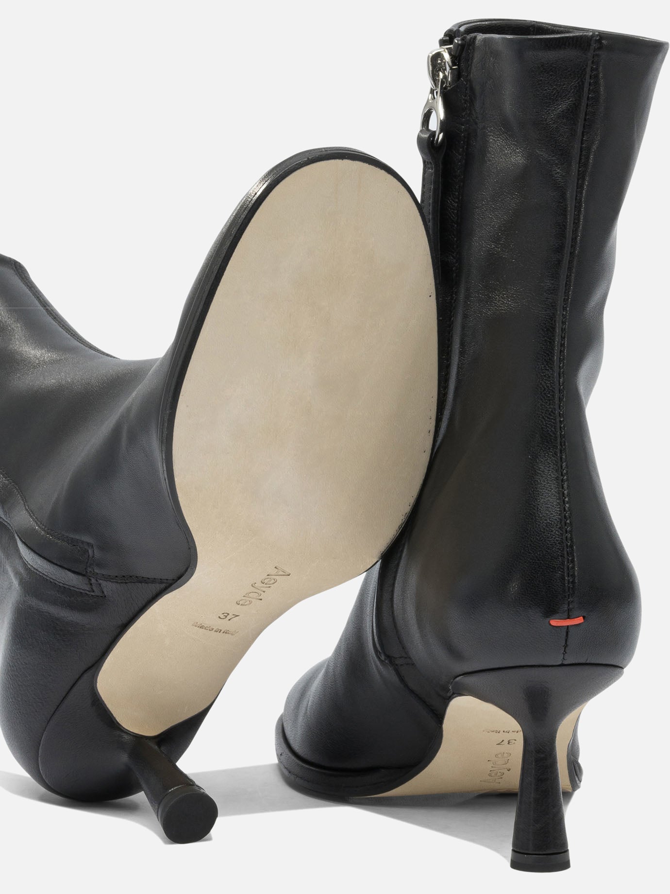 Zipped boots 100% leather - 100% leather  Black - Aeyde Women | PDP | VIETTI Online Store | thumbnail_5