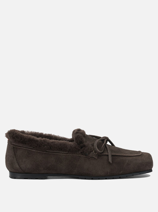 Loafers 100% cow suede leather - 100% leather  Brown - Aeyde Women | PDP | VIETTI Online Store 
