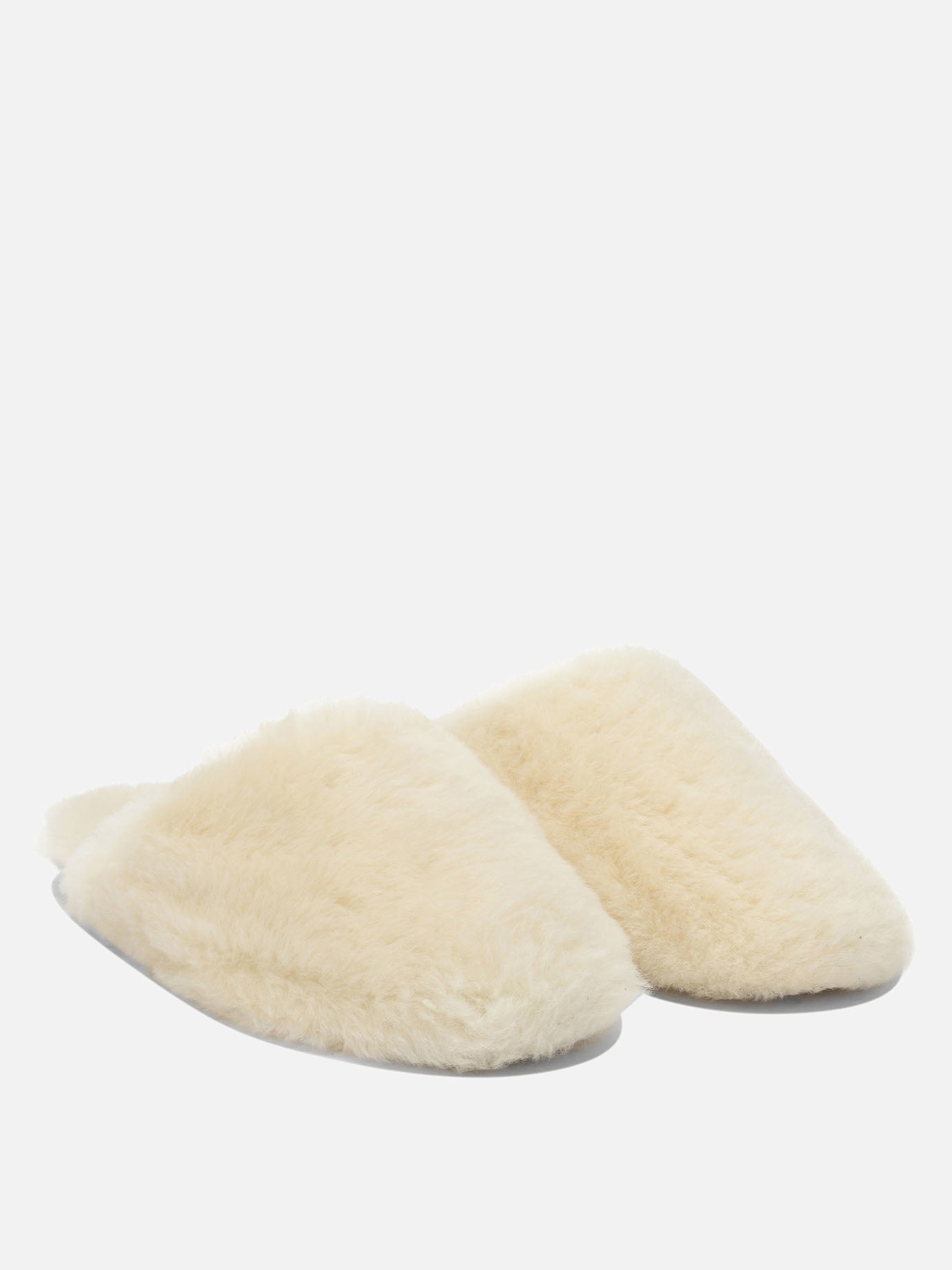 Slippers 100% shearling on calf leather - 100% leather  White - Aeyde Women | PDP | VIETTI Online Store | Zoom-Modal_2
