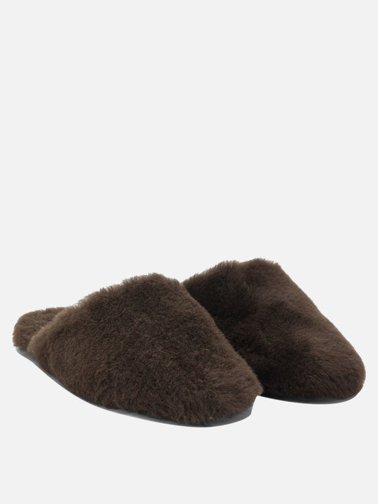 Slippers 100% shearling on calf leather - 100% leather  Brown - Aeyde Women | PLP | VIETTI Online Store | 2
