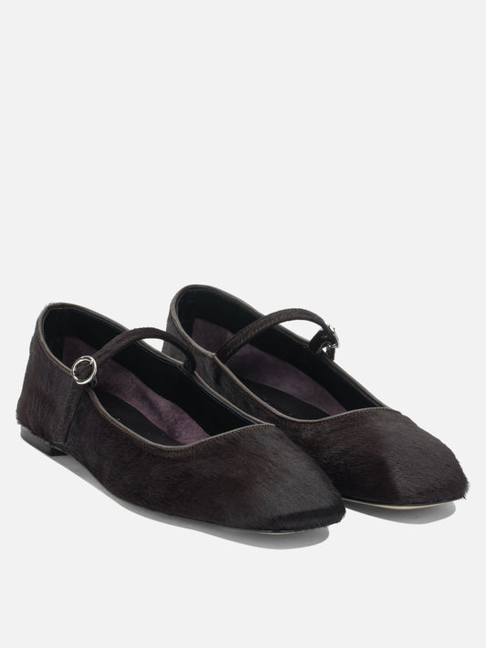 Mary Jane ballet flats 100% ponyhair on calf leather - 100% leather  Brown - Aeyde Women | PLP | VIETTI Online Store | 2
