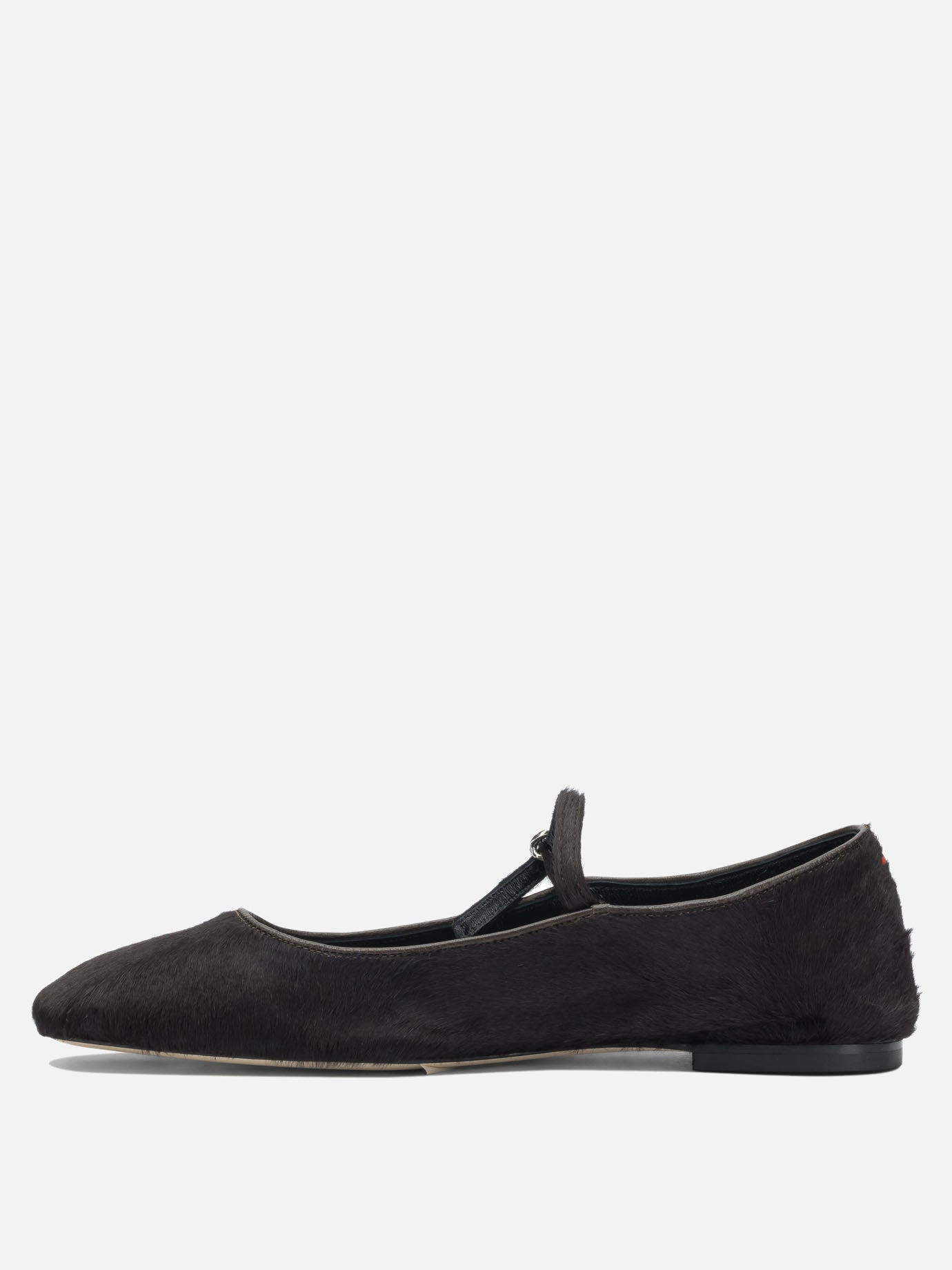 Mary Jane ballet flats 100% ponyhair on calf leather - 100% leather  Brown - Aeyde Women | PDP | VIETTI Online Store | thumbnail_3