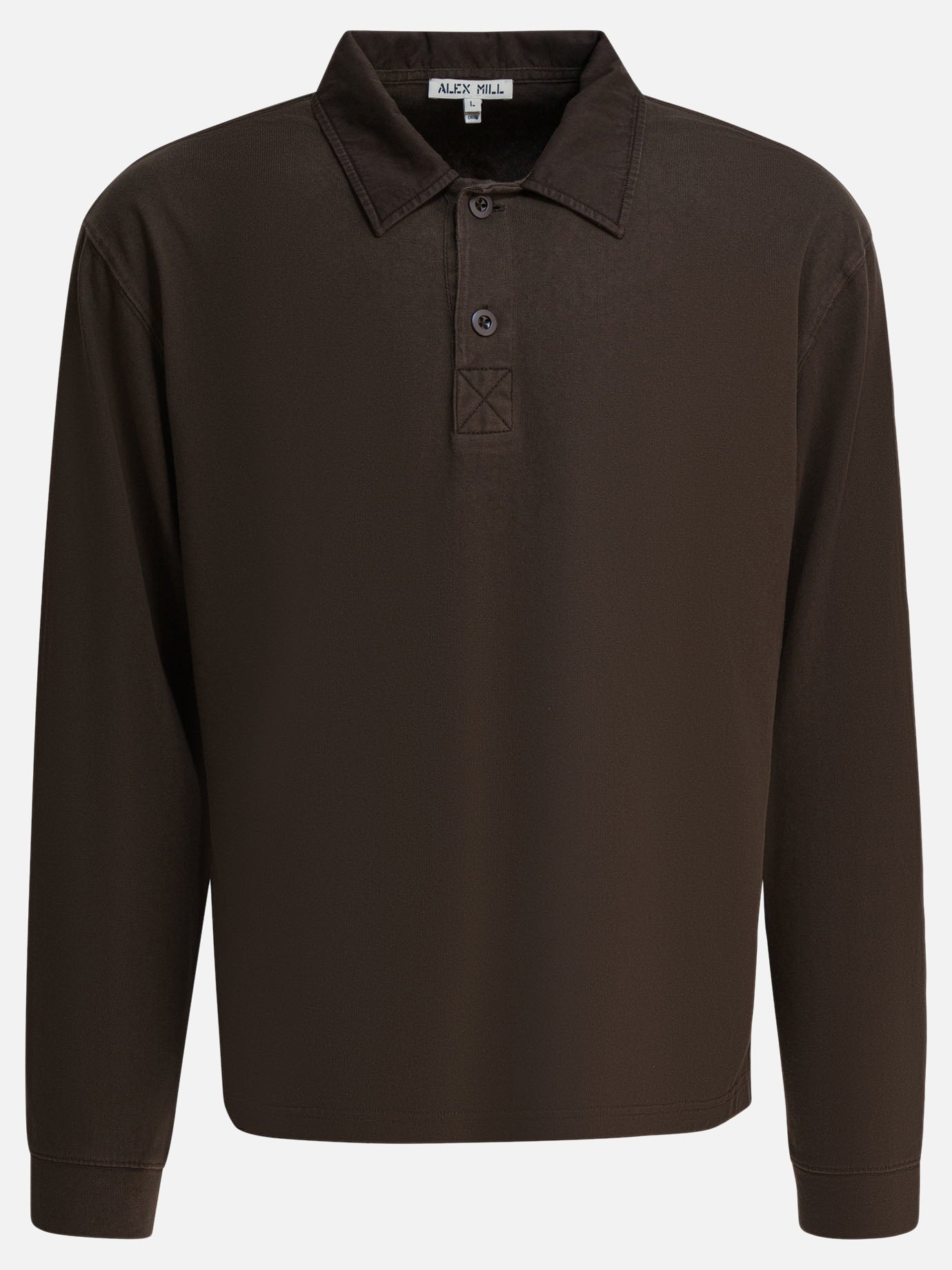 Polo shirts with buttons Solid colour  Brown - Alex Mill Men | PDP | VIETTI Online Store | Zoom-Modal
