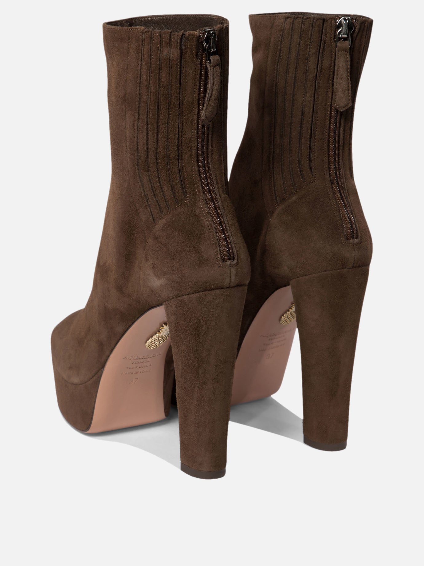 Zipped boots 100% kid suede leather - 100% calf leather  Brown - Aquazzura Women | PDP | VIETTI Online Store | Zoom-Modal_4
