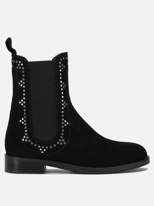 Pull-on boots 80% kid suede leather 20% viscose - 100% calf leather  Black - Aquazzura Women | PLP | VIETTI Online Store 

