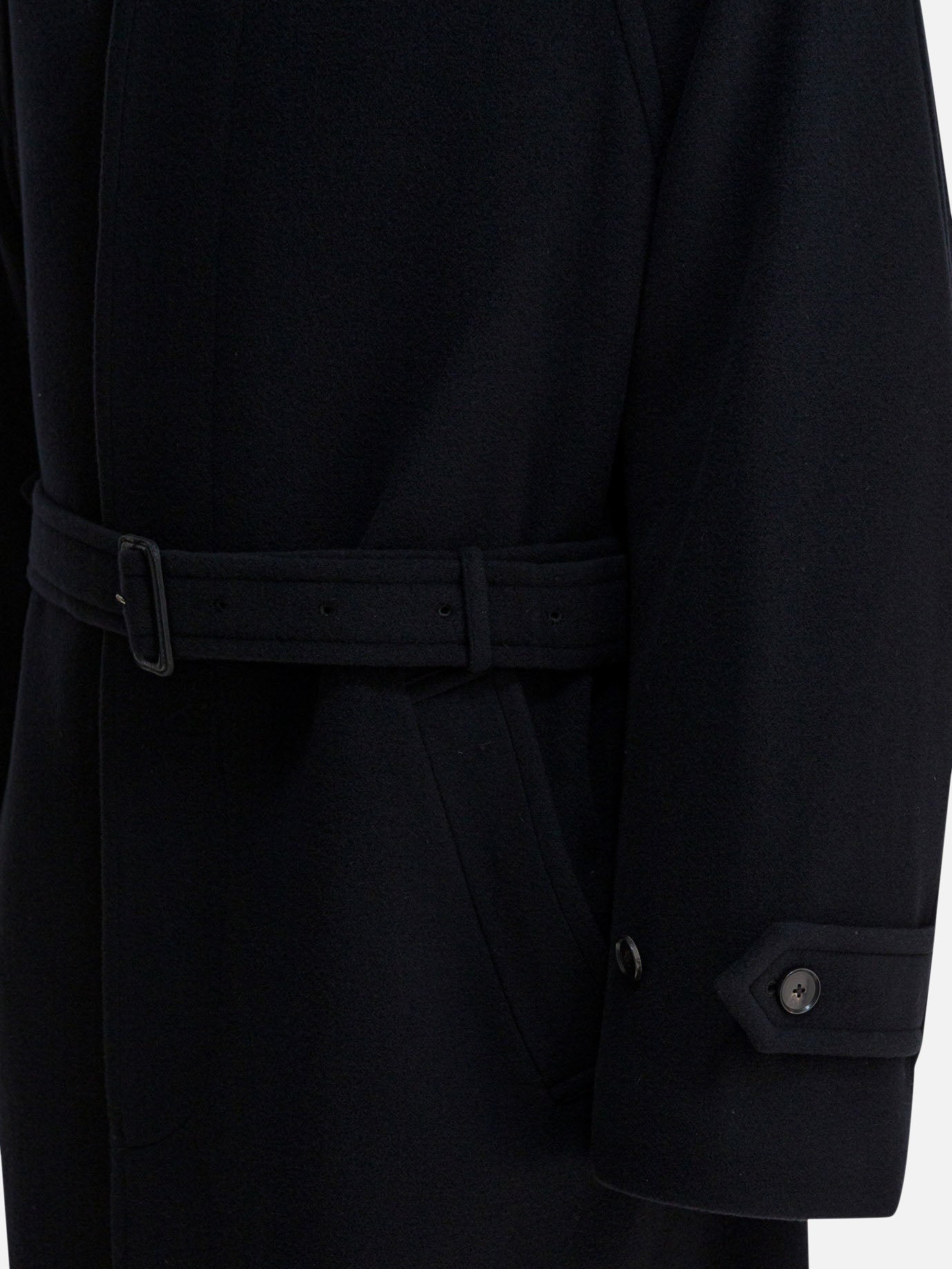 Long coats Solid colour  Black - Auralee Men | PDP | VIETTI Online Store | thumbnail_4