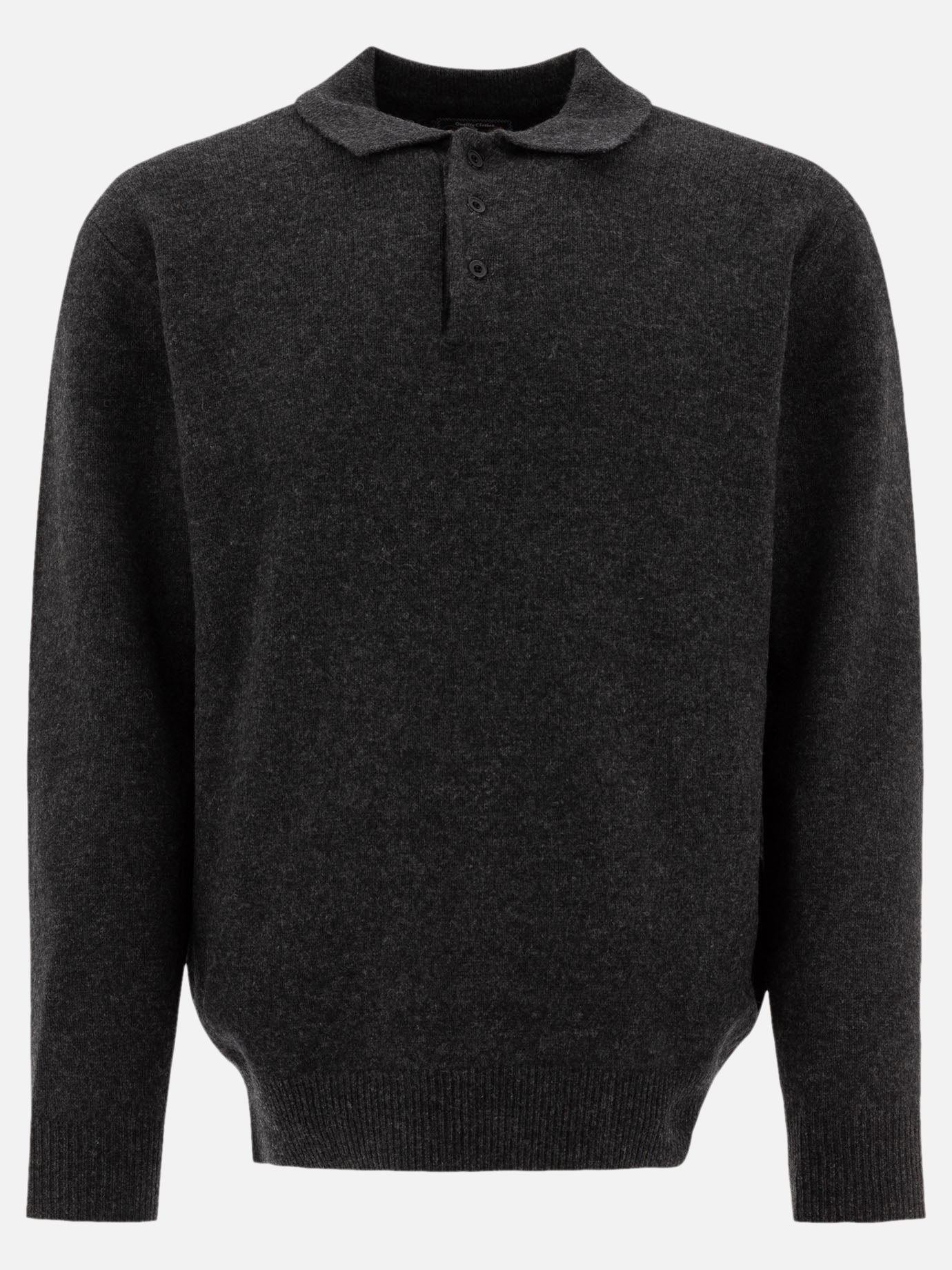 Polo con bottoni Solid colour  Grigio - Beams Plus Uomo | PDP | VIETTI Online Store | Zoom-Modal
