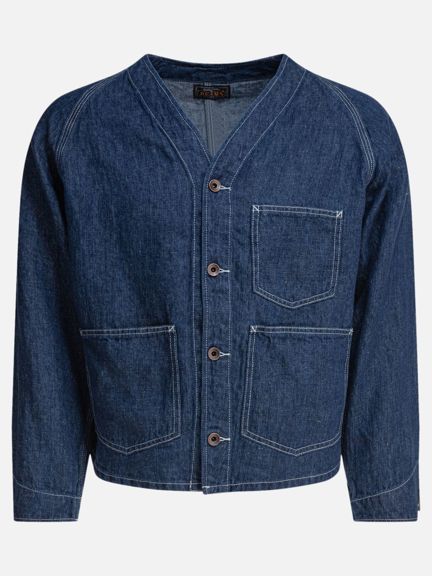 Giacche in denim Solid colour  Blu - Beams Plus Uomo | PDP | VIETTI Online Store | Zoom-Modal
