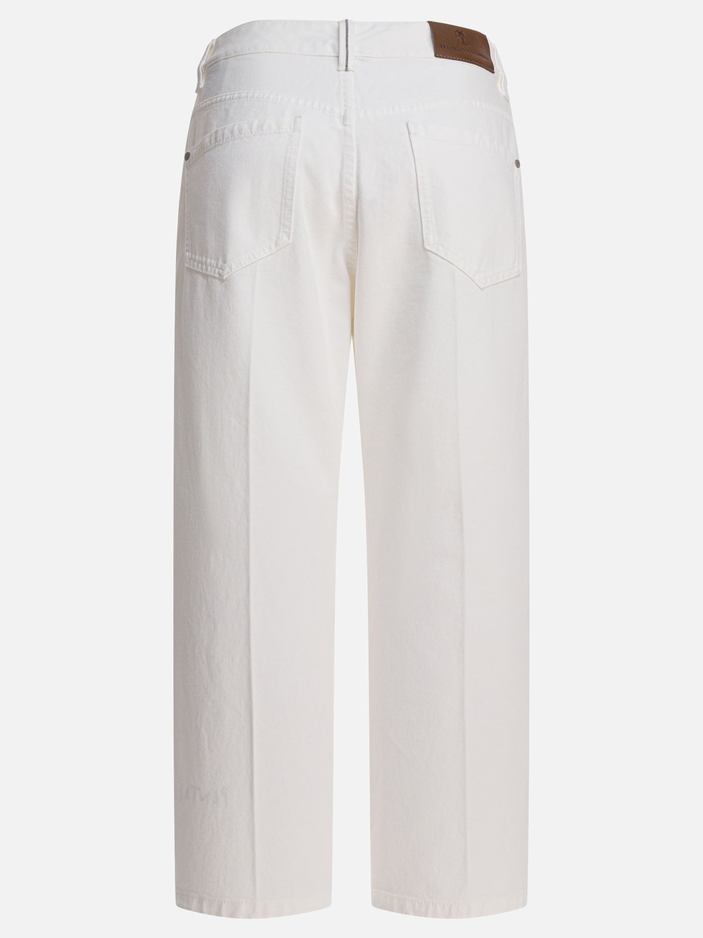 Jeans a gamba dritta Solid colour  Bianco - Brunello Cucinelli Donna | PDP | VIETTI Online Store | thumbnail_2