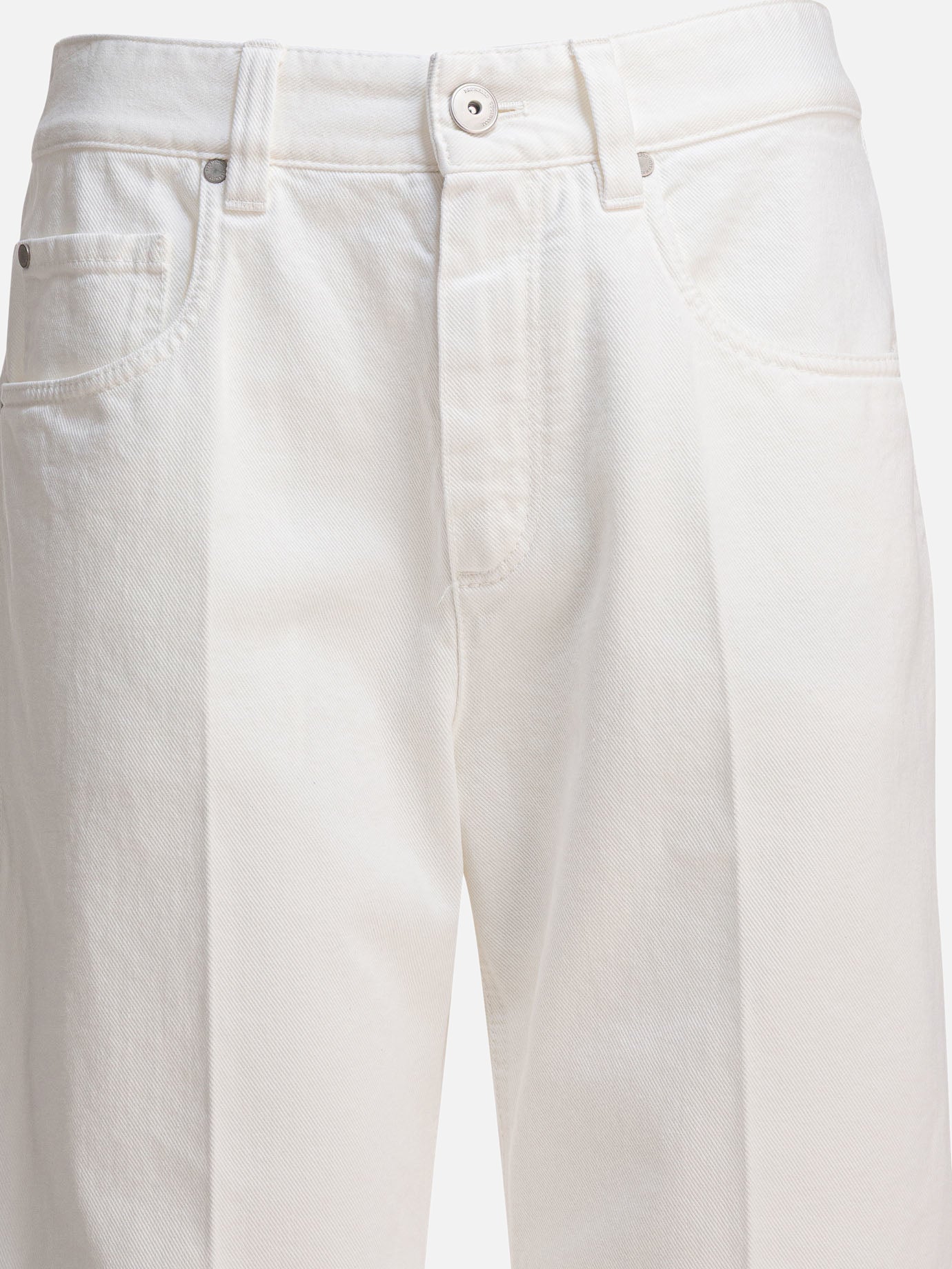 Jeans a gamba dritta Solid colour  Bianco - Brunello Cucinelli Donna | PDP | VIETTI Online Store | thumbnail_3