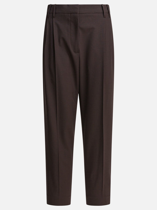 Leisure trousers Solid colour  Brown - Brunello Cucinelli Women | PLP | VIETTI Online Store 
