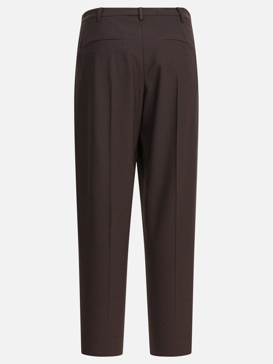 Leisure trousers Solid colour  Brown - Brunello Cucinelli Women | PLP | VIETTI Online Store | 2
