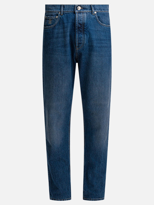 Jeans a gamba dritta Denim  Blu - Brunello Cucinelli Uomo | PDP | VIETTI Online Store 
