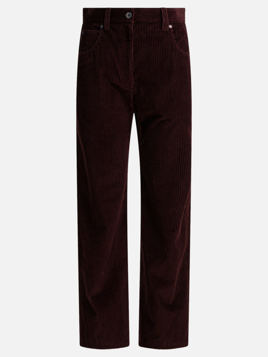 Pantaloni casual Solid colour  Bordeaux - Brunello Cucinelli Donna | PDP | VIETTI Online Store 
