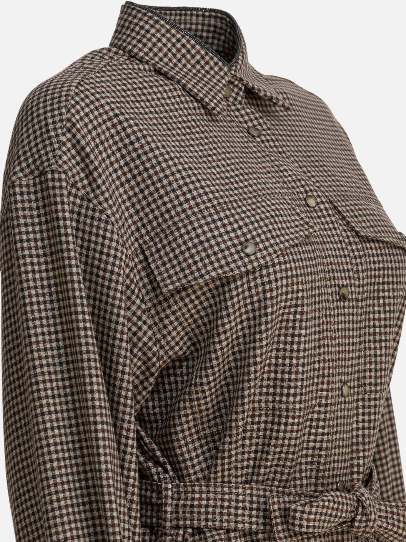 Casual shirts Check  Brown - Brunello Cucinelli Women | PDP | VIETTI Online Store | Zoom-Modal_4
