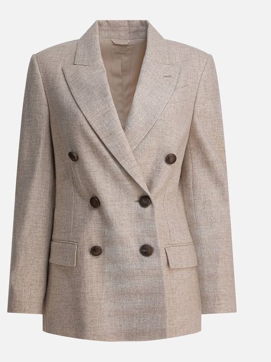 Blazer Solid colour  Beige - Brunello Cucinelli Donna | PLP | VIETTI Online Store 

