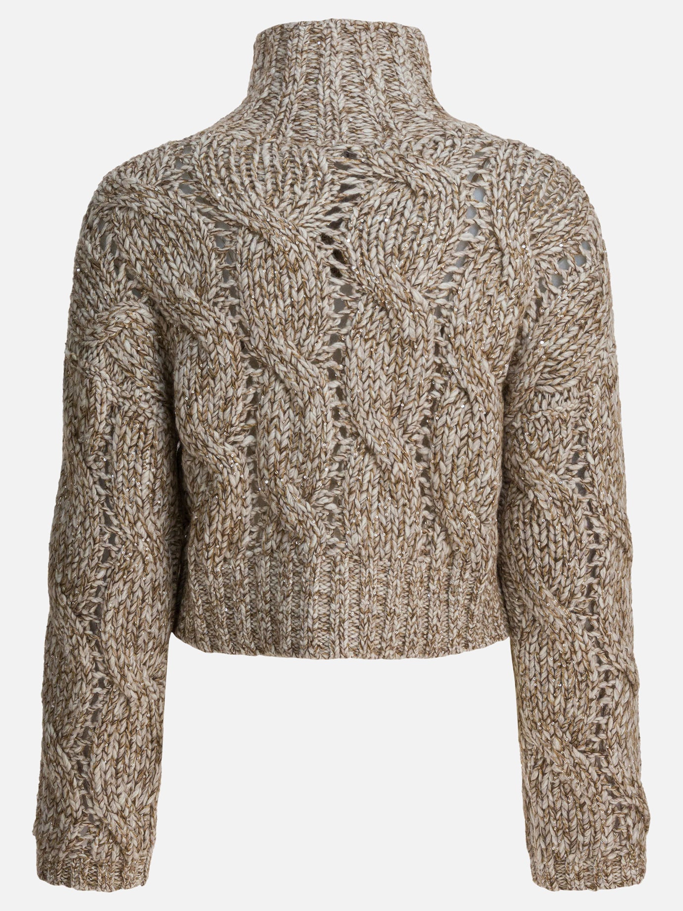 Zipped sweaters Textured knit  Beige - Brunello Cucinelli Women | PDP | VIETTI Online Store | Zoom-Modal_2
