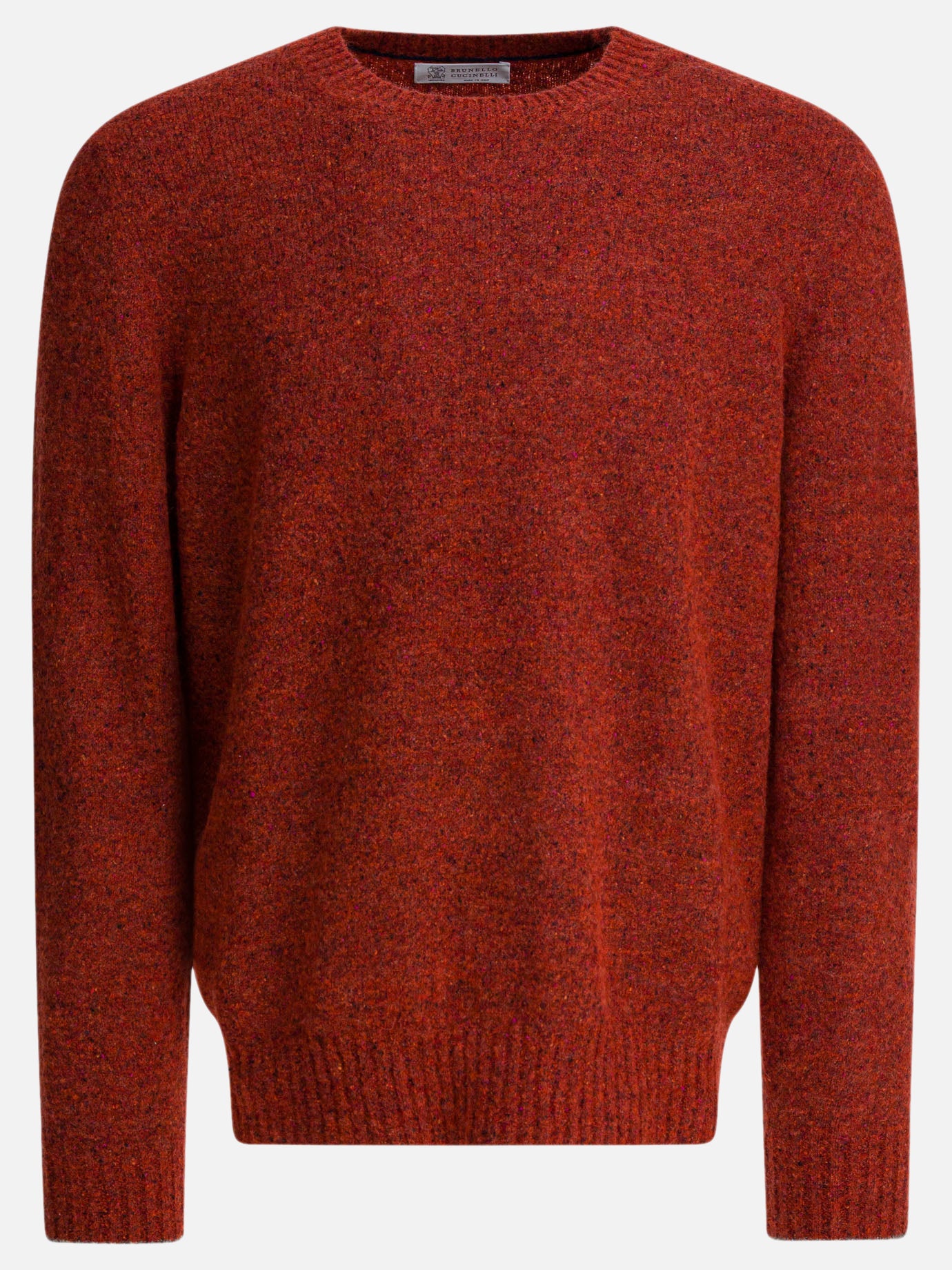 Crewneck sweaters Solid colour  Red - Brunello Cucinelli Men | PDP | VIETTI Online Store | thumbnail