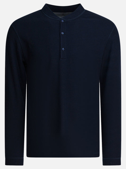 Henley t-shirts Solid colour  Blue - Brunello Cucinelli Men | PLP | VIETTI Online Store 
