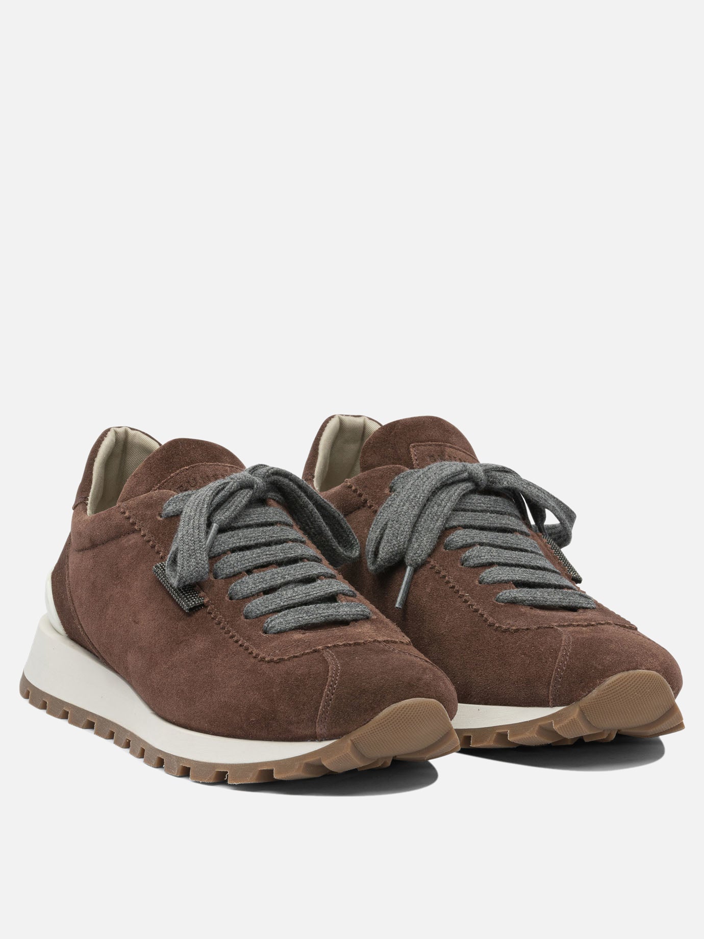 Sneaker basse 100% suede - 100% rubber  Bordeaux - Brunello Cucinelli Donna | PDP | VIETTI Online Store | thumbnail_2