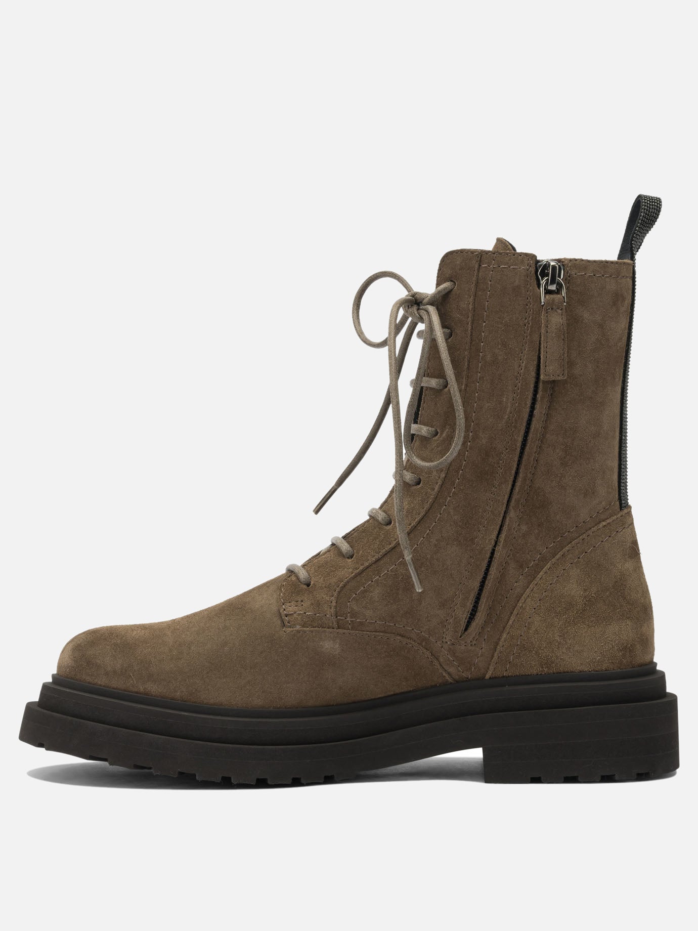Lace-up boots 100% leather - 100% rubber  Brown - Brunello Cucinelli Women | PDP | VIETTI Online Store | Zoom-Modal_3
