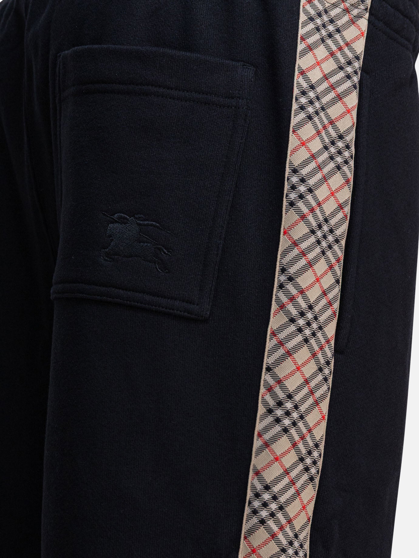 Burberry Trousers with Check trim 10746763_S Black thumbnail_4