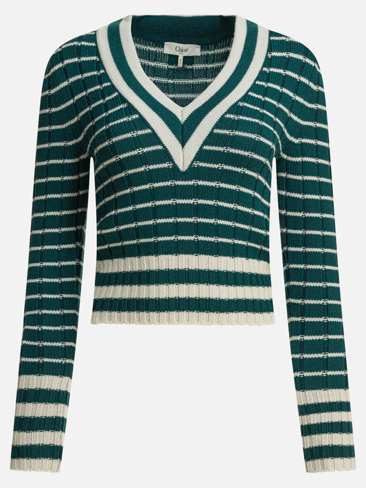Chloé Maglione in lana merino 14368168_S Green 1
