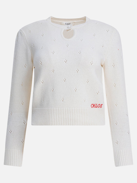 Maglioni girocollo Solid colour  Bianco - Chloé Donna | PLP | VIETTI Online Store 
