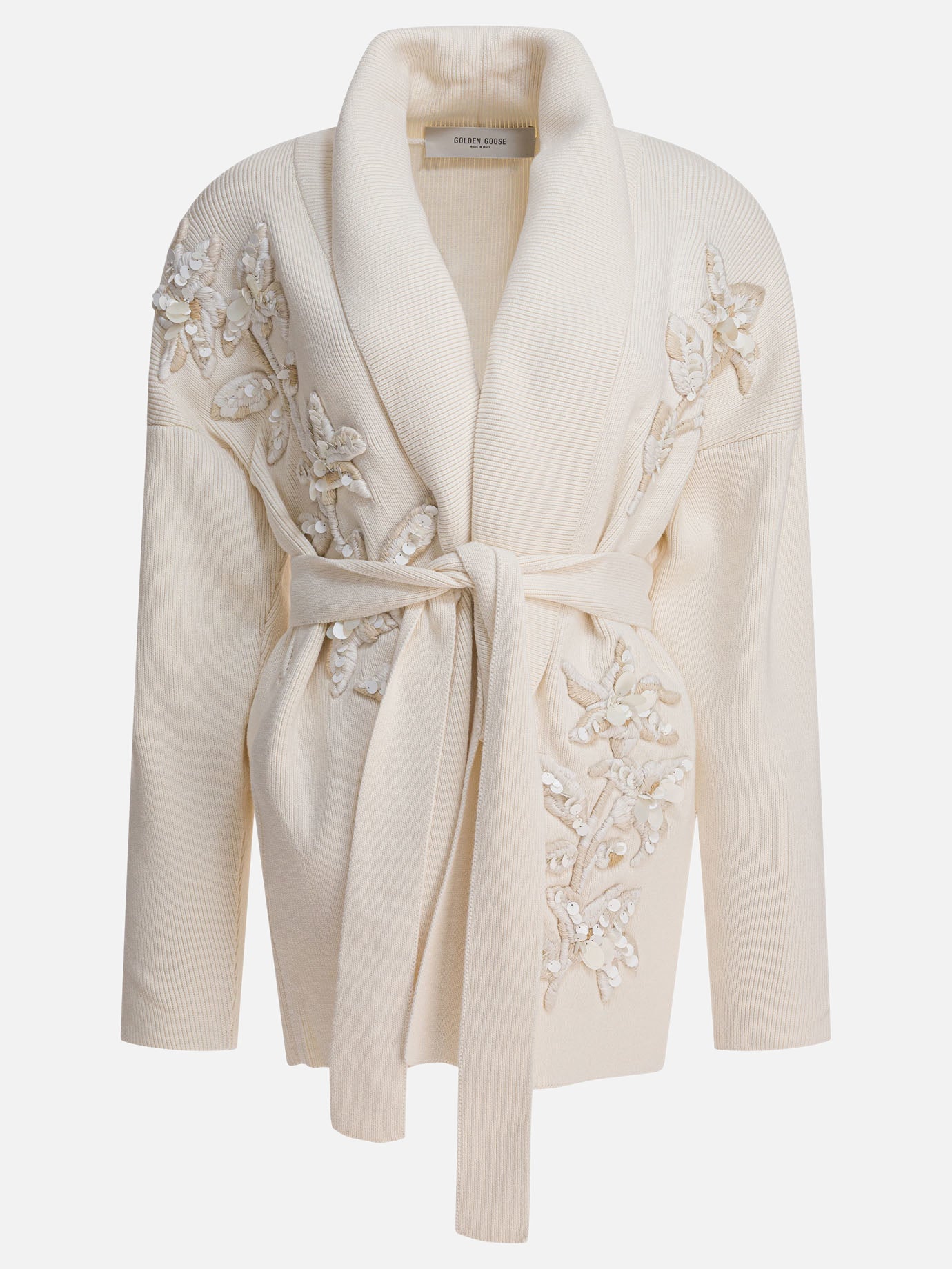 Golden Goose Cardigan with floral embroidery 21152500_S White thumbnail_1