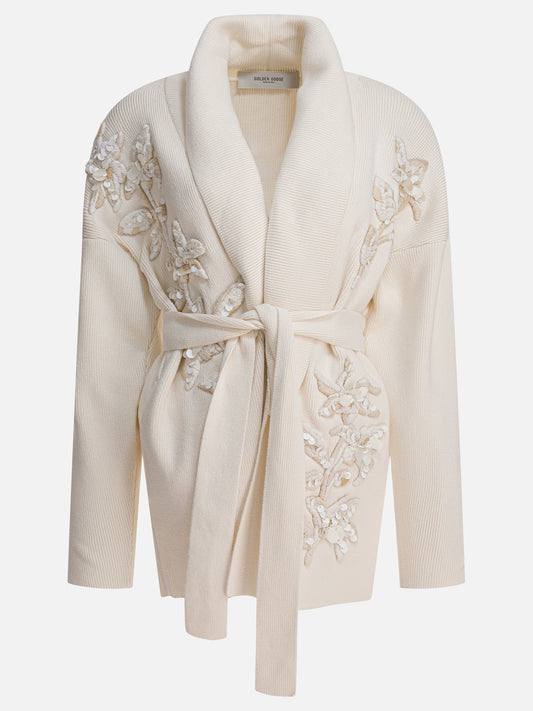 Golden Goose Cardigan con ricami floreali 21152500_S White 1