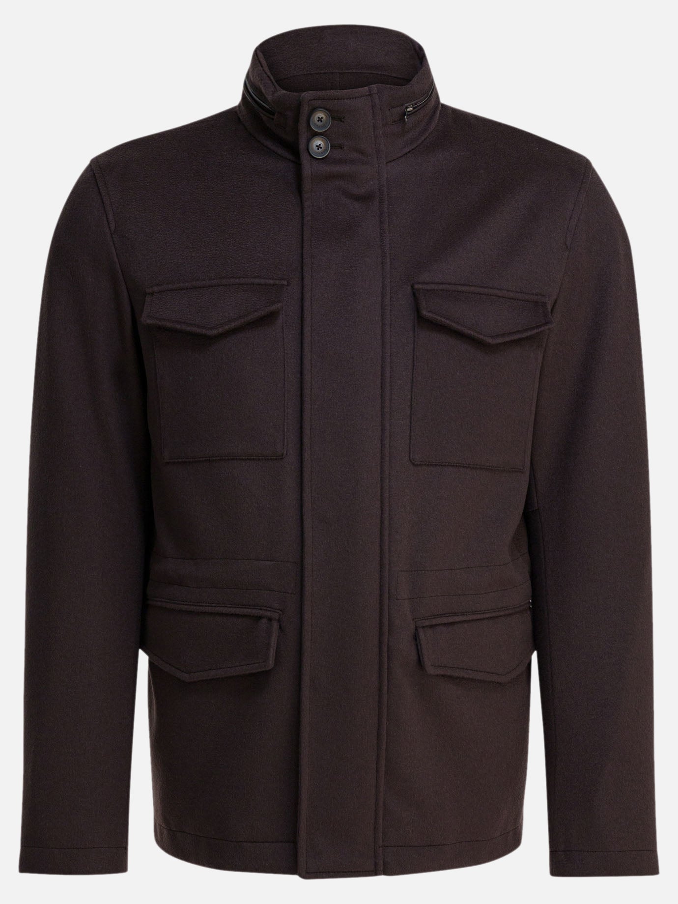 Short coats Solid colour  Brown - Herno Men | PDP | VIETTI Online Store | Zoom-Modal
