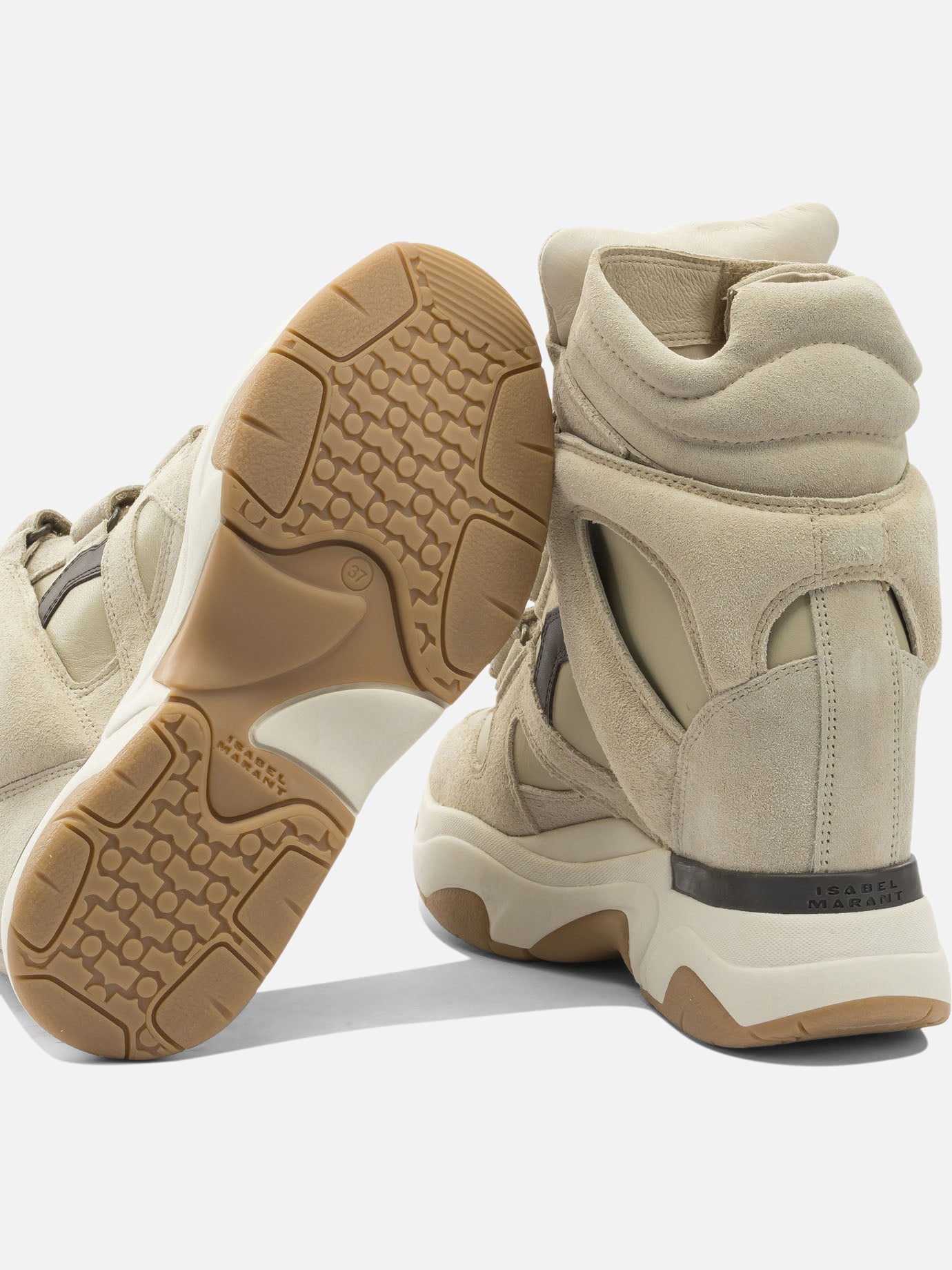 High top sneakers 100% cow leather - 100% rubber  Beige - Isabel Marant Women | PDP | VIETTI Online Store | thumbnail_5
